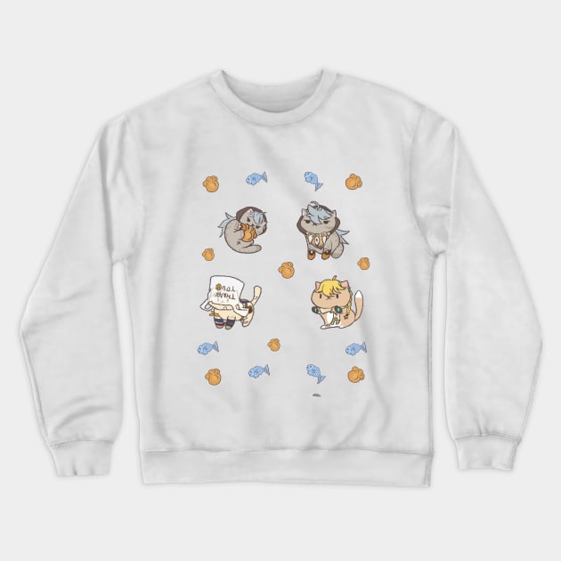 Genshin Cat set 1 Crewneck Sweatshirt by Petites Choses